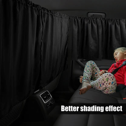 Universal Car Privacy Curtains – Blackout Divider for Rear Seat & Side Window Shades